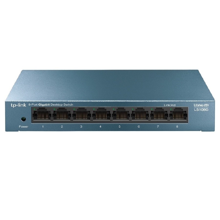 Switch | Tp-Link | Ls108G | 8 Puertos Rj45 Gigabit |  No Administrable | Carcasa Metalica | Para Escritorio O Montaje En Pared