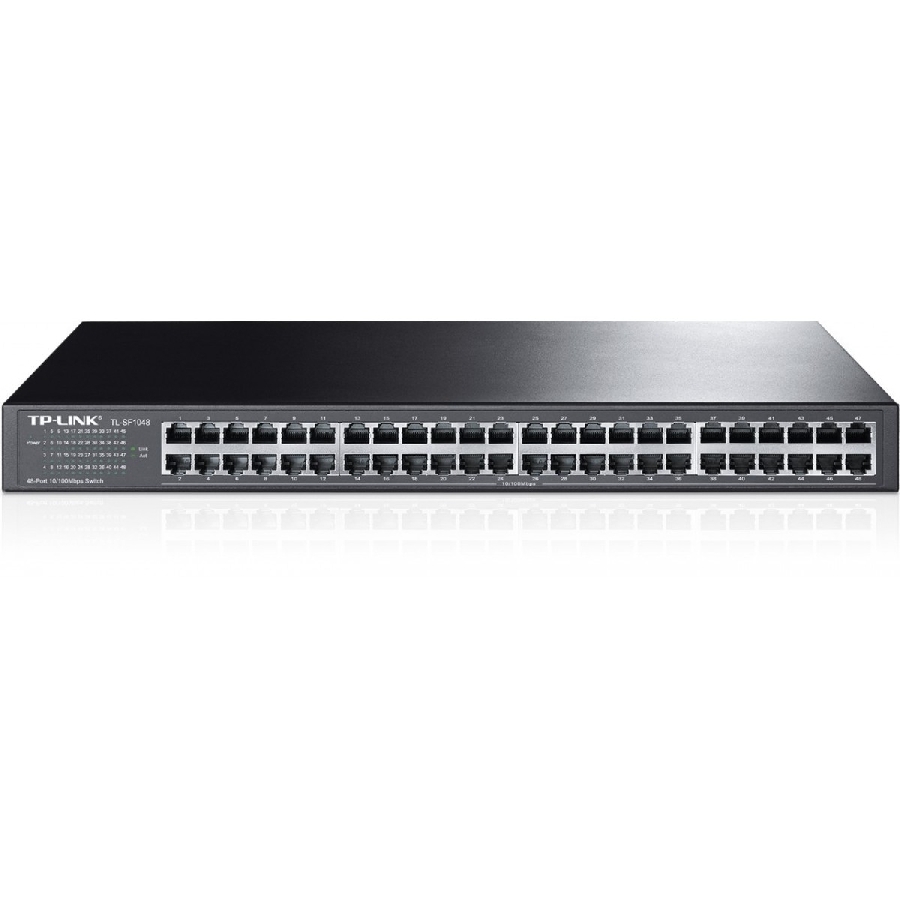 Switch | Tp-Link | Tl-Sf1048 | 48 Puertos | Rj45 10/100 Mbps | No Administrable | Para Rack De 19 Pulgadas