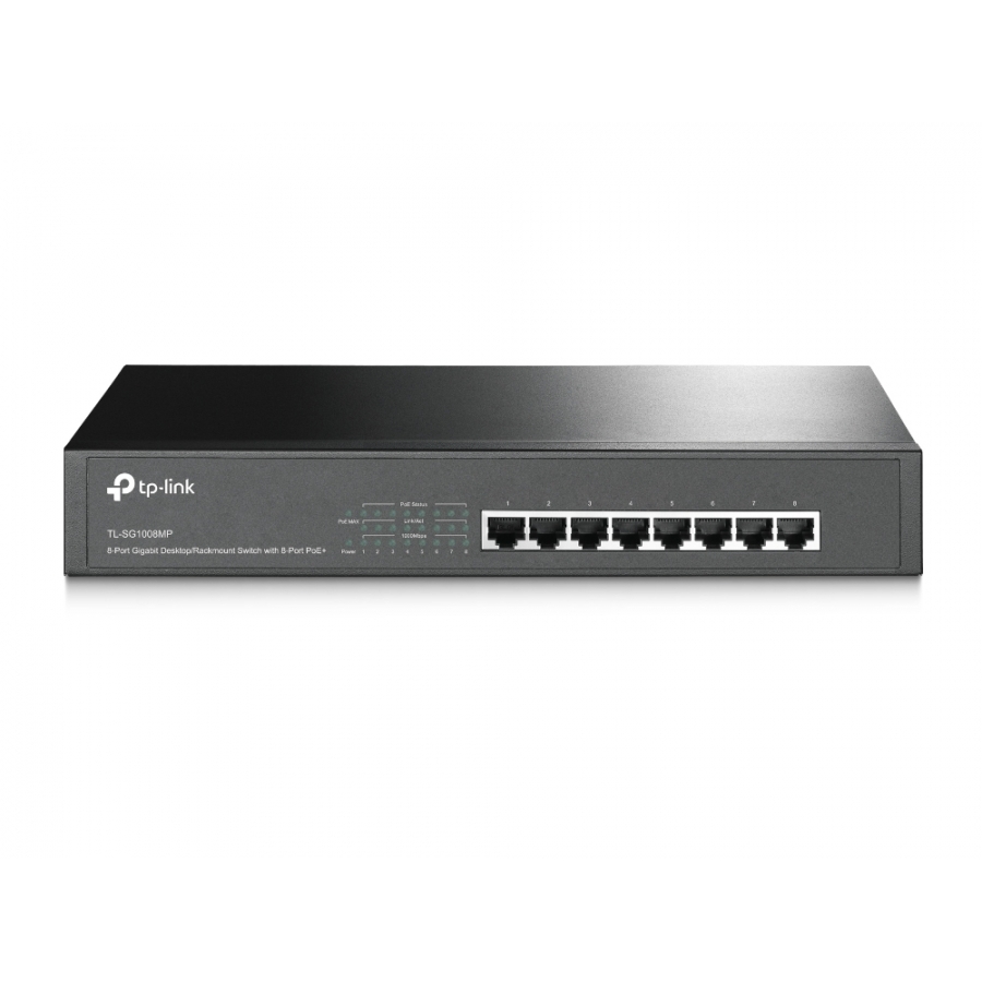 Switch | Tp-Link | Tl-Sg1008Mp | 8 Puertos Rj45 Gigabit 10/100/1000 | No Administrable | Para Escritorio O Rack 13 Pulgadas