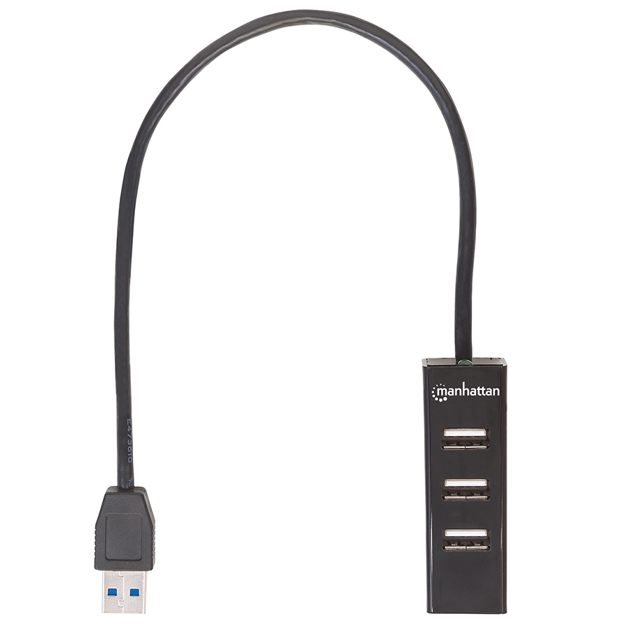 Hub Usb,Manhattan,163828, V2.0  3 Ptos Y V3.0 1 Pto Sin Fuente