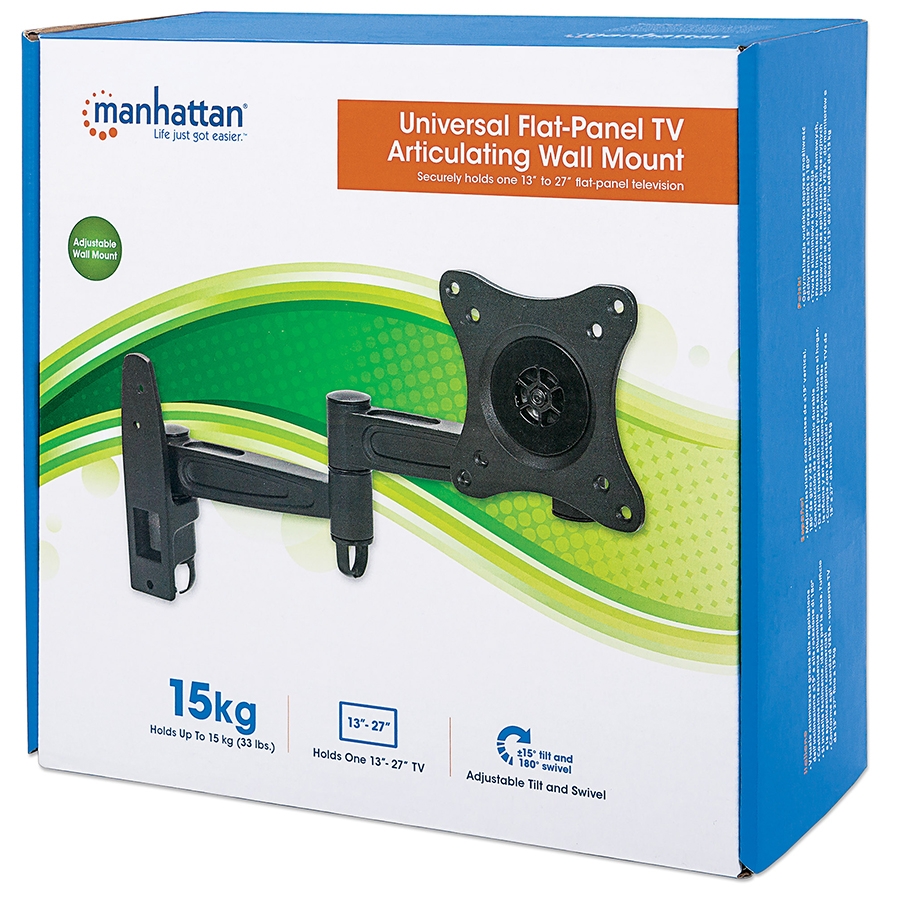 Soporte Monitor,Manhattan,423670, P/1 Monitor 13 A 27 Pared, Articulado