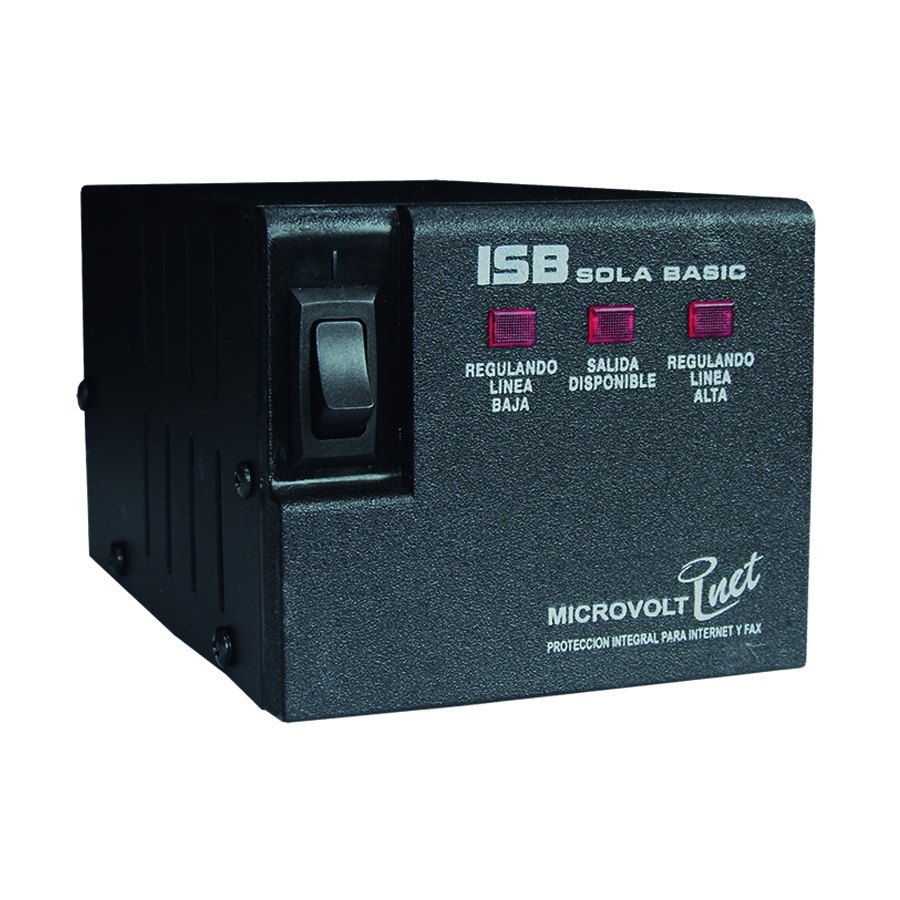 Regulador Sola Basic Isb Microvolt 1200Va / 1200 Watts C/Prot/Linea 4 Cont