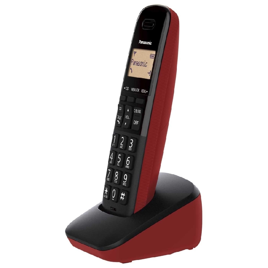 Telefono Panasonic Kx-Tgb310Mer Inalambrico Pantalla Lcd Color Ambar 50 Numeros En Directorio Bloque De Llamadas No Deseadas Volumen De Receptor Localizador De Auricular  (Rojo)