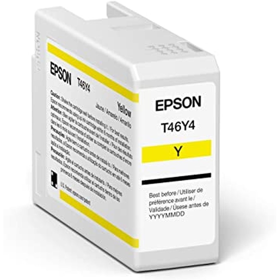 Cartucho Epson Modelo T46Y Amarillo, Para Plotter P900 (50 Ml)