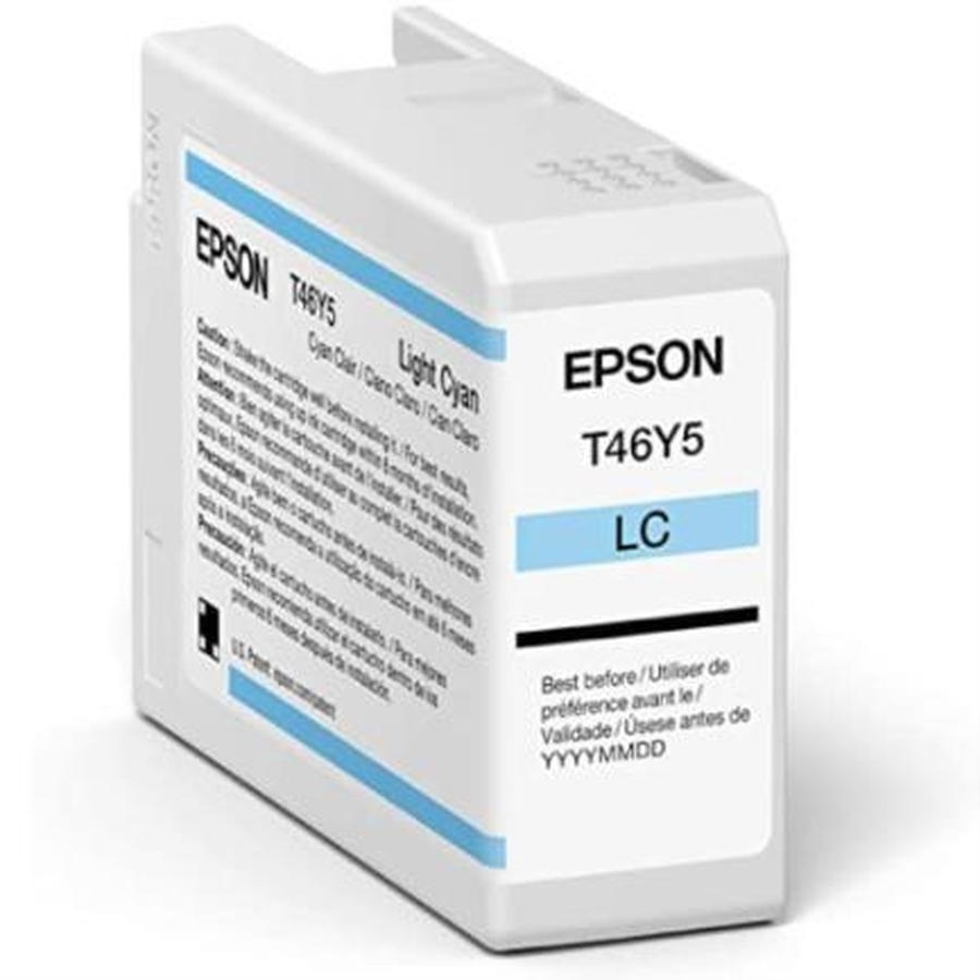 Cartucho Epson Modelo T46Y Cyan Light, Para Plotter P900 (50 Ml)