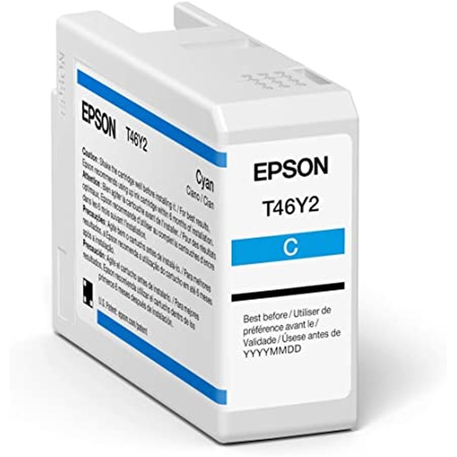 Cartucho Epson Modelo T46Y Cyan, Para Plotter P900 (50 Ml)