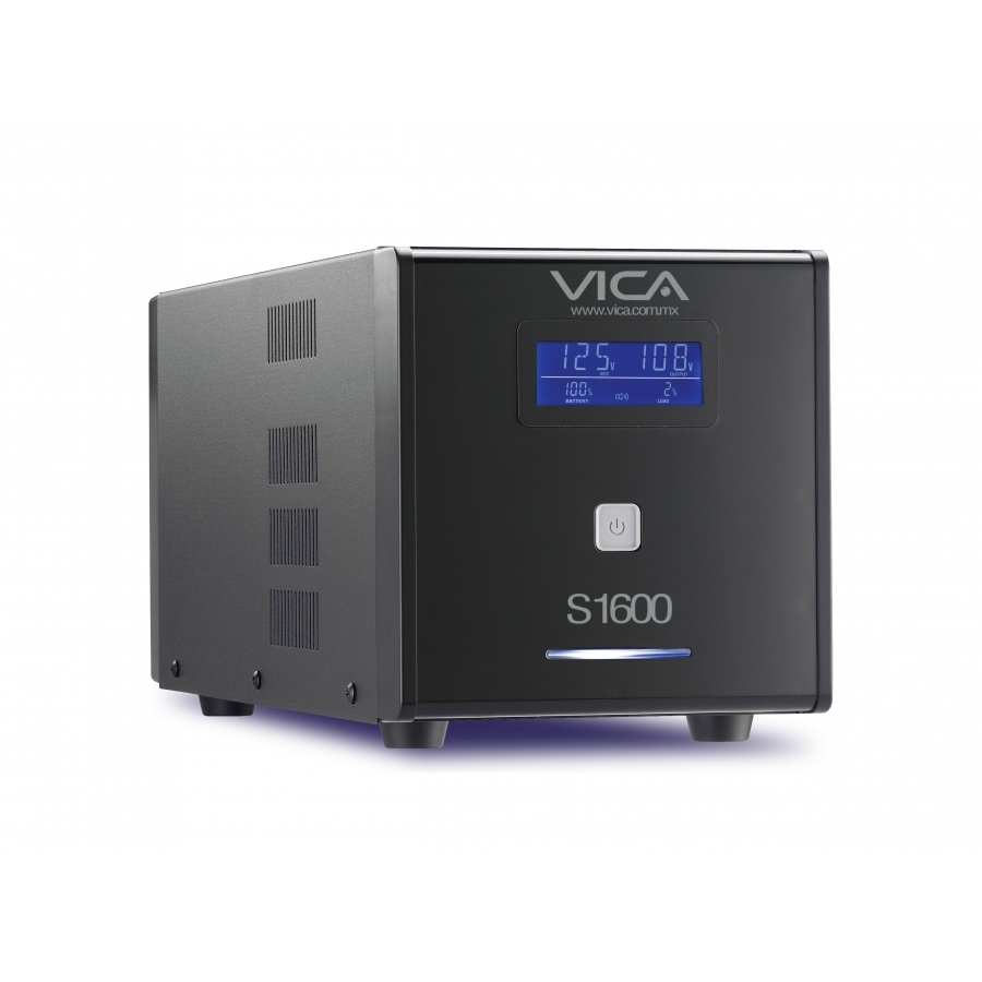 No Break Vica 1600Va/900W Pantalla Lcd 8 Tomas Reguladas Y Respaldadas 3 Años De Garantia.
