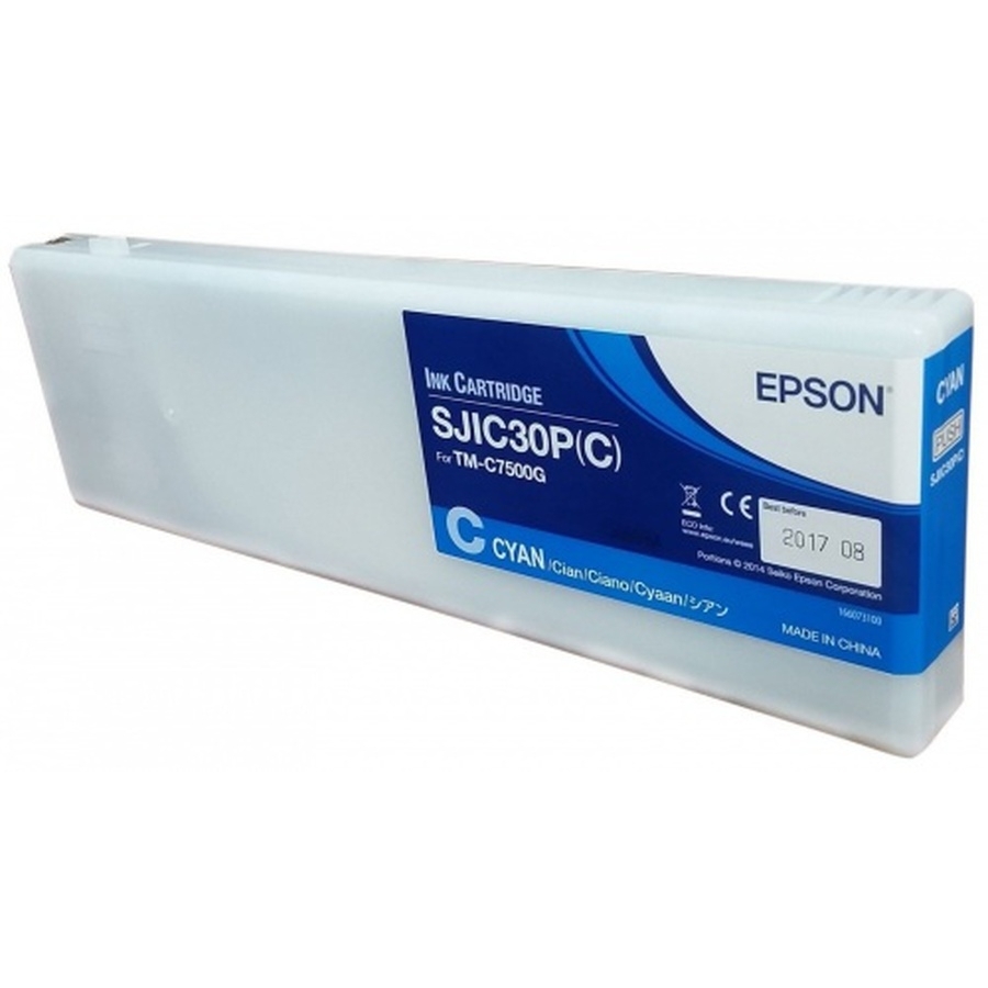 Cartucho Epson Modelo Sjic30P Cyan, Para Tm-7500G