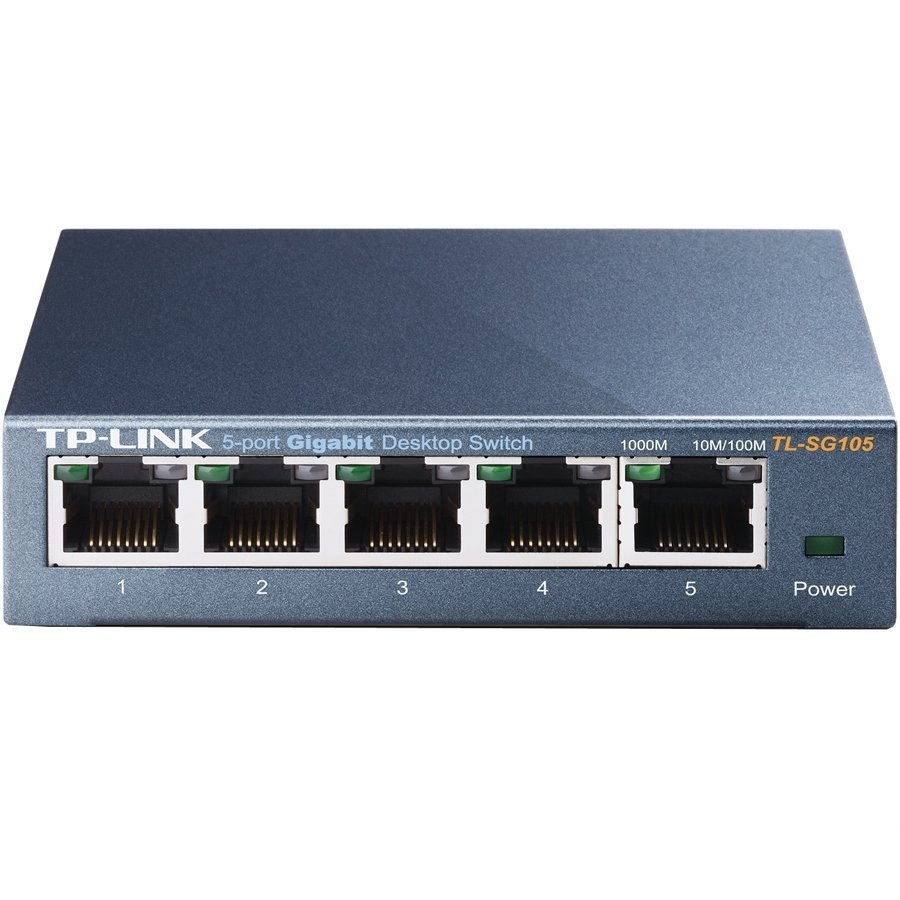 Switch | Tp-Link |Tl-Sg105 | 5 Puertos Gigabit | No Administrable | Carcasa Metalica | Para Escritorio | Especificaciones Varian Segun Version | Imagen Solo Ilustrativa