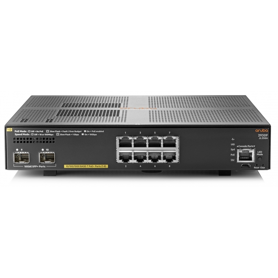 Switch Hpe Aruba Jl258A 2930F 8G Poe 125W Y 2 Sfp 1/10Ge Administrable L3