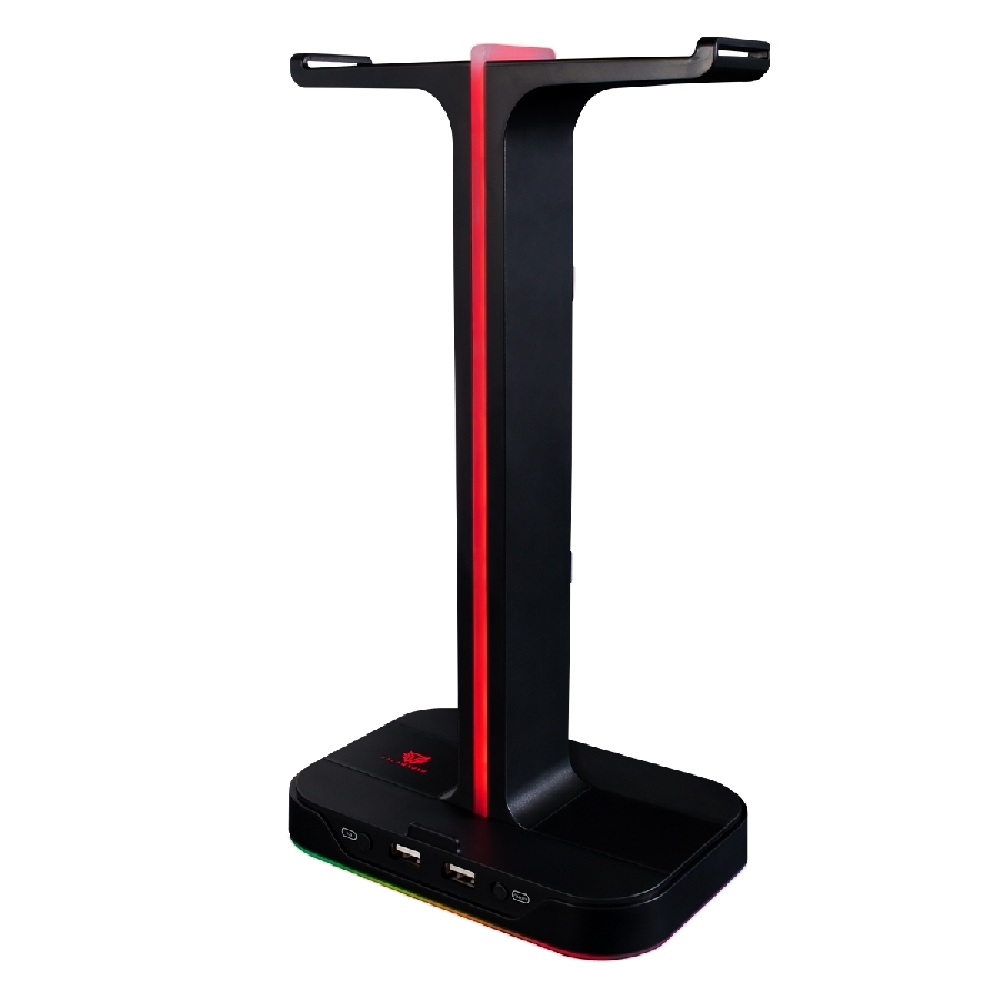 Base Gamer Balam Rush Atlas Hr760 / Soporte Para Diadema / Iluminacion Rgb / 2X Usb A / Negro / Br-931502