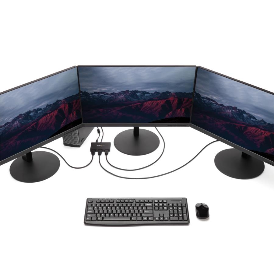 Splitter Multiplicador Mst A 3 Puertos Hdmi - Hub Mst - Adaptador Multimonitor - Concentrador Mst Displayport 1.2 - 3X 1080P - Alimentado Por El Bus - Windows - Startech.Com Mod. Mstdp123Hd