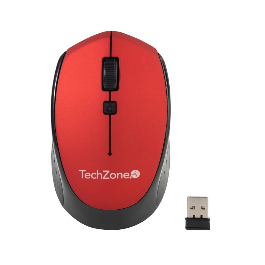 Mouse Techzone Tz19Mou01-Inar Optico Nano Usb Botones Rojo
