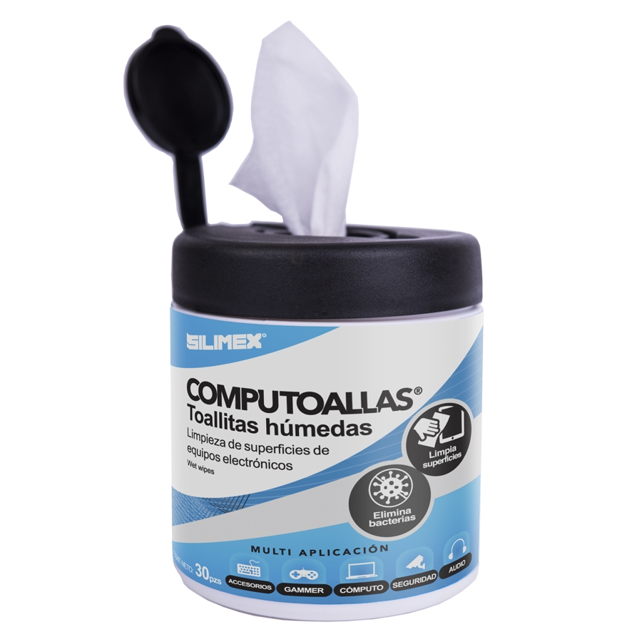 Toallas Humedas Computoallas Antibacteriales Y Antiestaticas Para Uso Exclusivamente Externo 30 Pzas Silimex