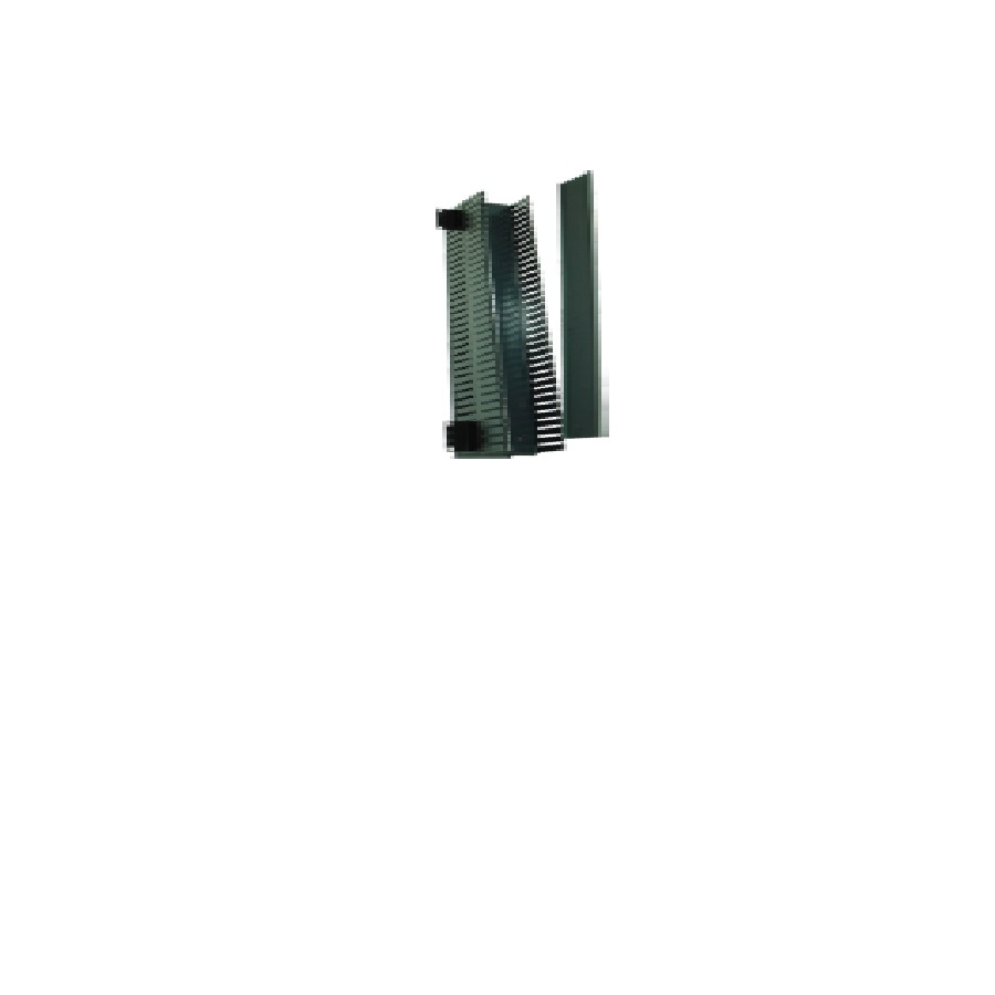 Organizador De Cables North System 21 U.R. Sencillo Vertical 19 Pulgadas Ducto 4X4 Pulgadas Negro Liso