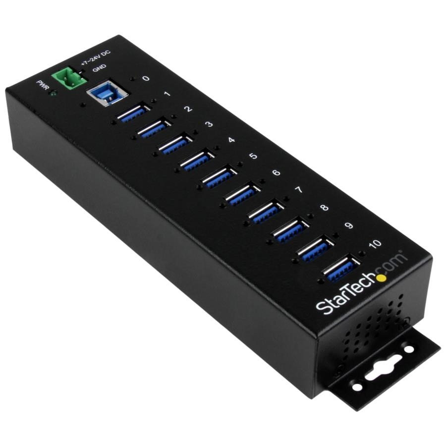 Hub Concentrador Industrial Usb 3.0 De 10 Puertos - Hub Con Proteccion De Descargas - Startech.Com Mod. St1030Usbm