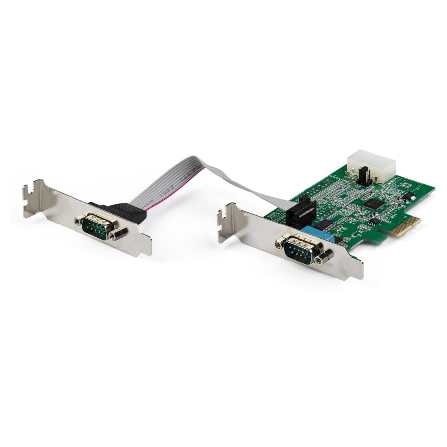 Tarjeta Pci Express Serial Rs232 De 2 Puertos - Tarjeta Adaptadora Serial Pcie Rs232 Db9 Uart 16950 - Perfil Bajo - Win/Linux - Startech.Com Mod. Pex2S953Lp