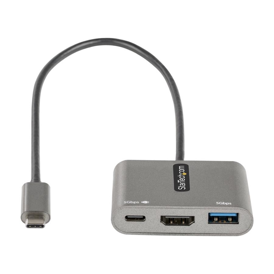 Adaptador Multipuertos Usb C, Usb Tipo C A Hdmi, 4K, Pd 100W, Pass Through, Hub Usb 3.0 1Xusbc 1Xusba, Docking Station - Startech.Com Mod. Cdp2Hduacp2
