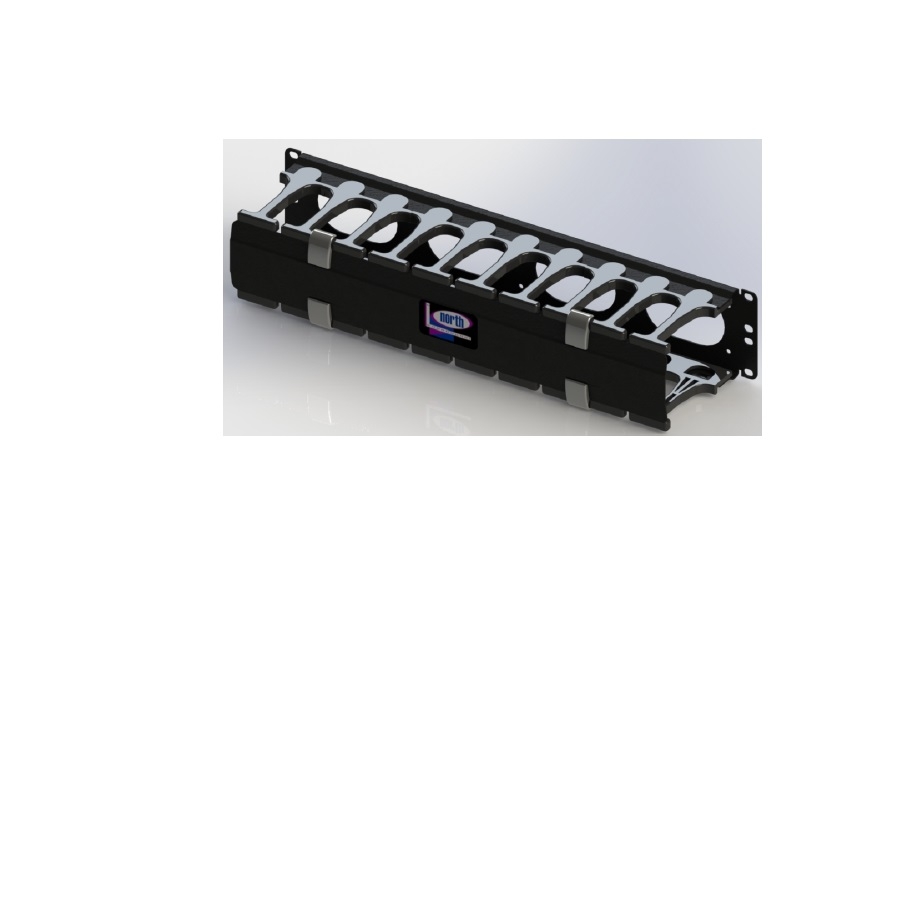 Organizador De Cables North System 2 U.R. Fingerpro Horizontal Frontal 19 Pulgadas