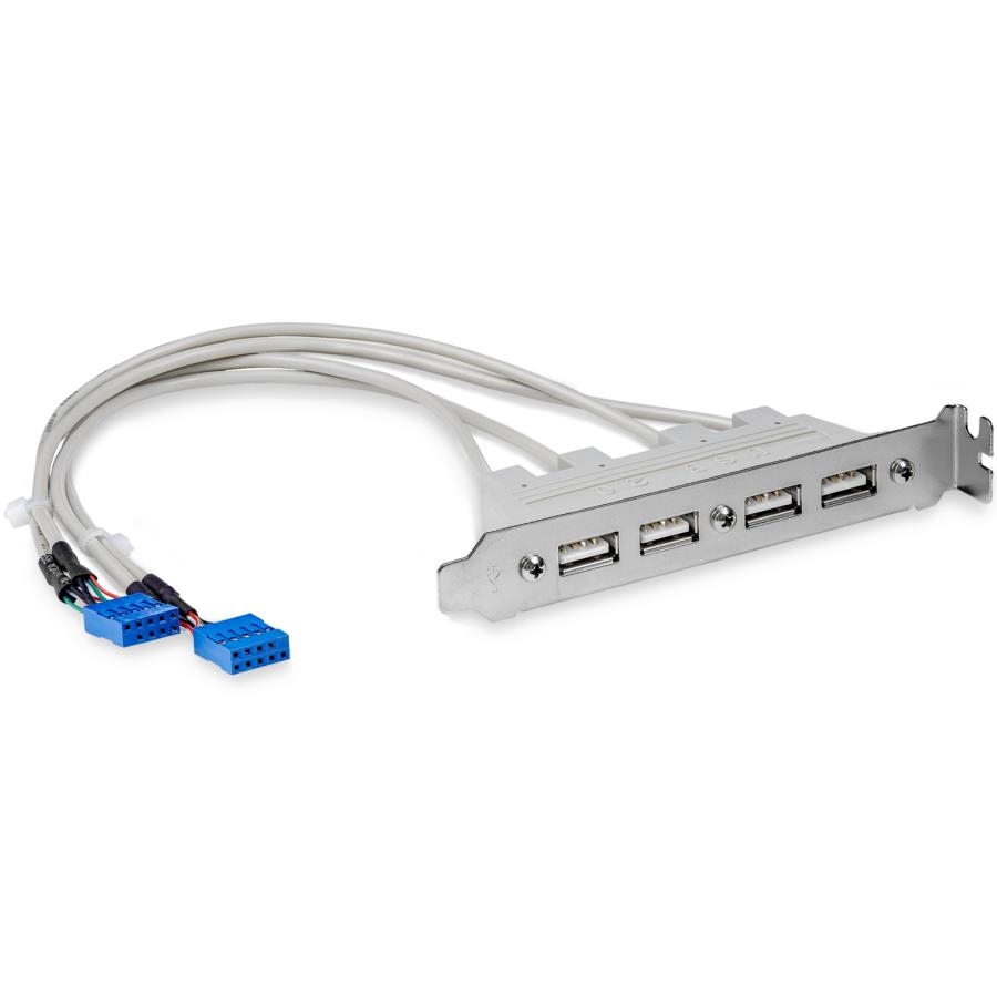 Bracket Adaptador Cabezal De 4 Puertos Usb 2.0 Con Conexion A Placa Base 2X Idc10 - Startech.Com Mod. Usbplate4