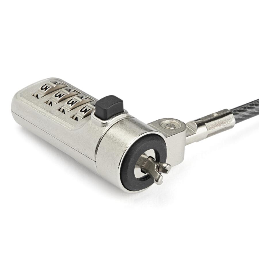 Candado De Seguridad Para Laptop Seguro Combinacion De 4 Digitos Para Dispositivos Con Wedge De 2M - De Acero Revestido En Vinilo - Startech.Com Mod. Ltlocknbl