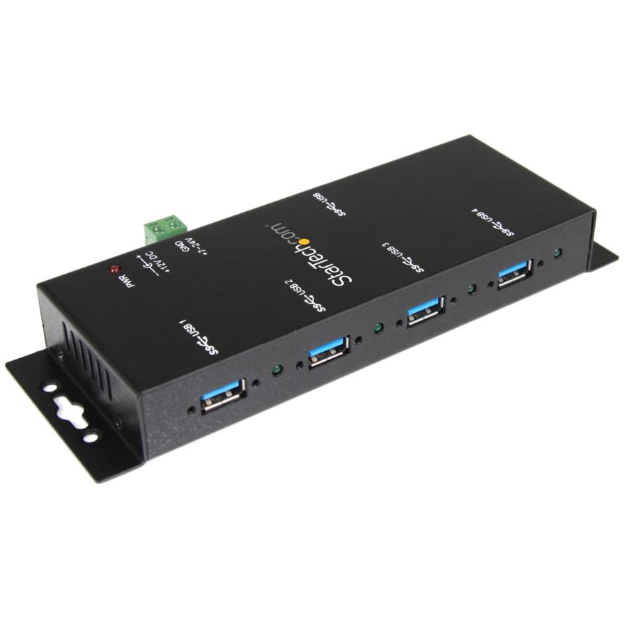 Hub Usb 3.0 De 4 Puertos - Concentrador Usb-A Industrial De Metal - De Montaje En Riel Din, Pared O Escritorio - Hub De Expansion Taa - Startech.Com Mod. St4300Usbm
