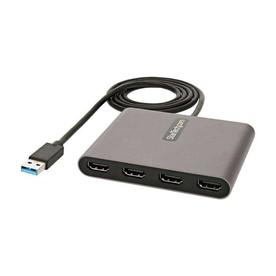 Adaptador De Video Externo - Tarjeta De Video Externa - Dongle Llave Usb-A 3.0 A 4X Hdmi - 1080P A 60Hz - Conversor Multimonitor Usb A Hdmi - Solo Para Windows - Startech.Com Mod. Usb32Hd4