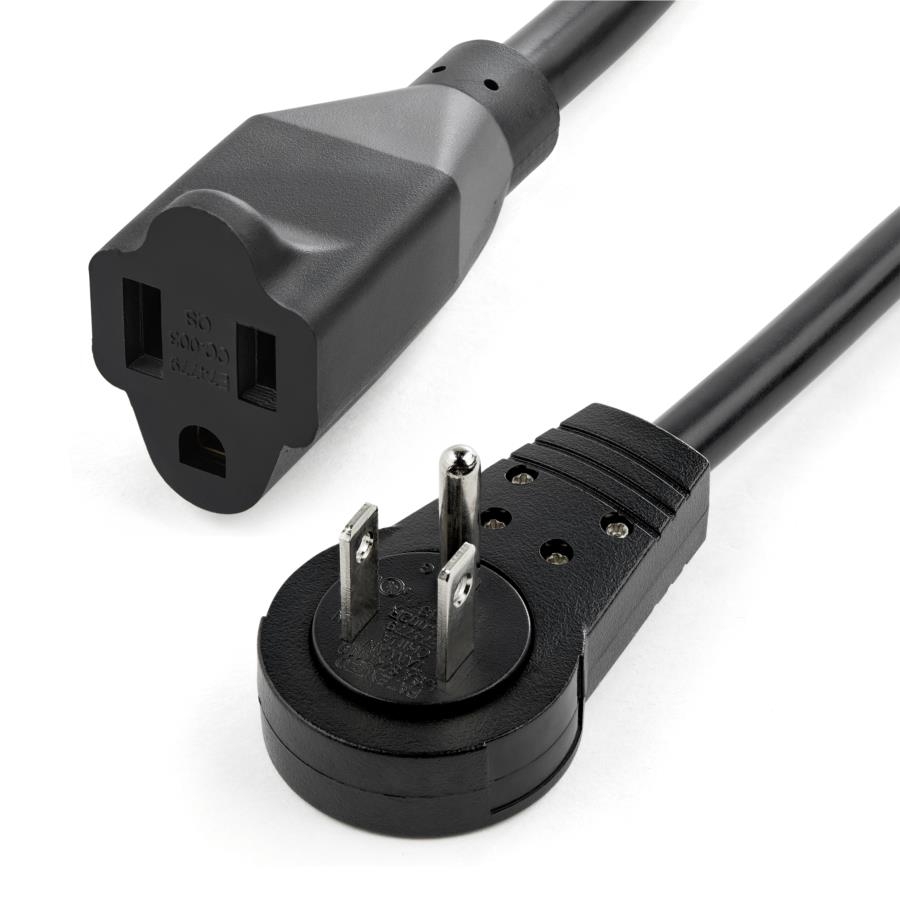 Cable De Corriente De 3M De Extension - Cable De Alimentacion Rotativo Plano De 360° - Nema 5-15P A Nema 5-15R - 16Awg - 15A 125V - Negro - 3 Puntas - Ul - Startech.Com Mod. Rtpac10110