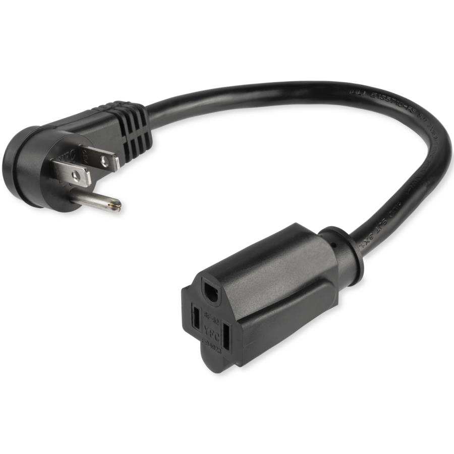 Cable De Alimentación De 0.3M - Extension De Alimentacion, Acodado En Angulo Recto Nema 5-15P A Nema 5-15R, 13A 125V, 16Awg, Ul - Startech.Com Mod. Pac101R1
