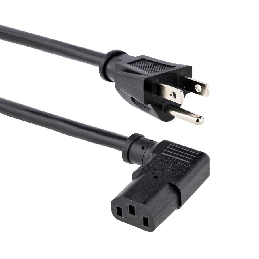 Cable De Corriente De 1M Estandar De Alimentacion De Computadora, Acodado En Angulo Recto - 18Awg - Nema 5-15P A C13 - 10A 125V - Startech.Com Mod. Pxt101L3