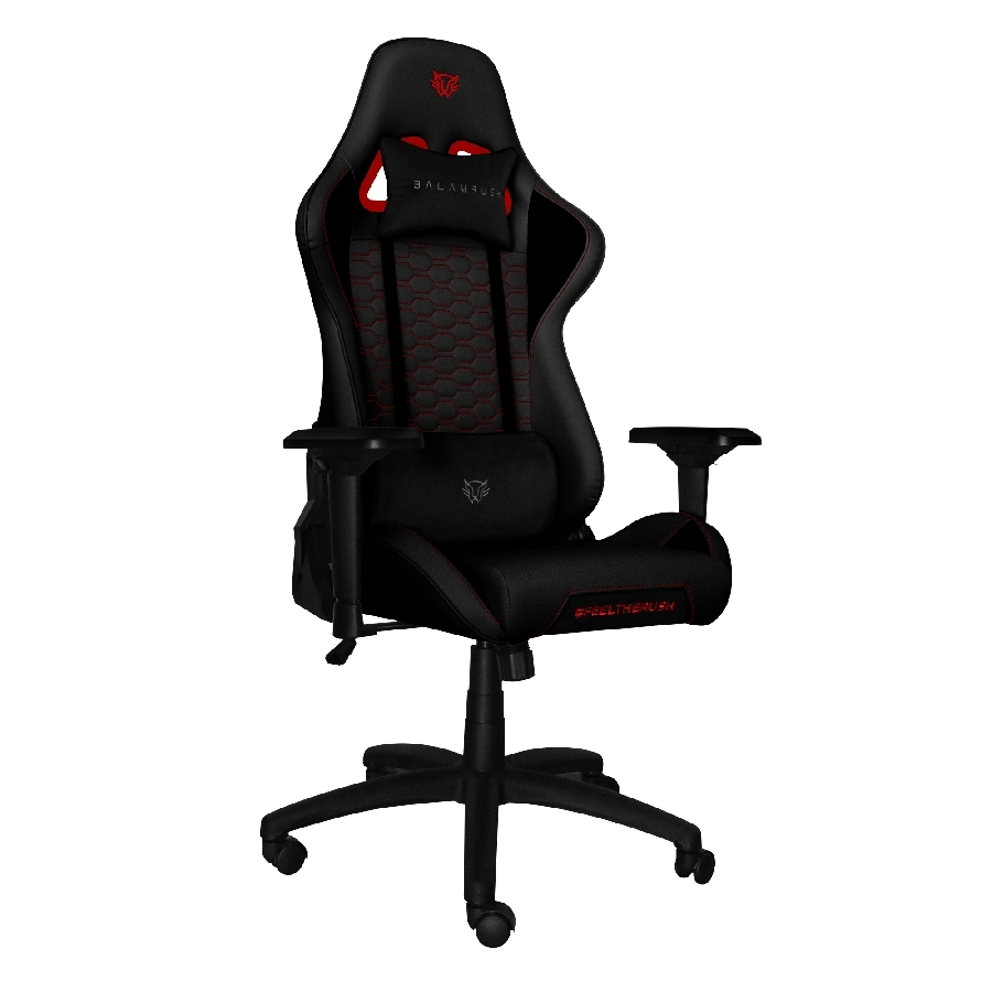 Silla Gamer Balam Rush Thunder Rush V2 Br Edition / Tela / Reclinable 90 -180 Grados / Piston Clase 4 / Reposabrazos 4D / Maximo 150 Kg / Negro - Rojo / Br-932820