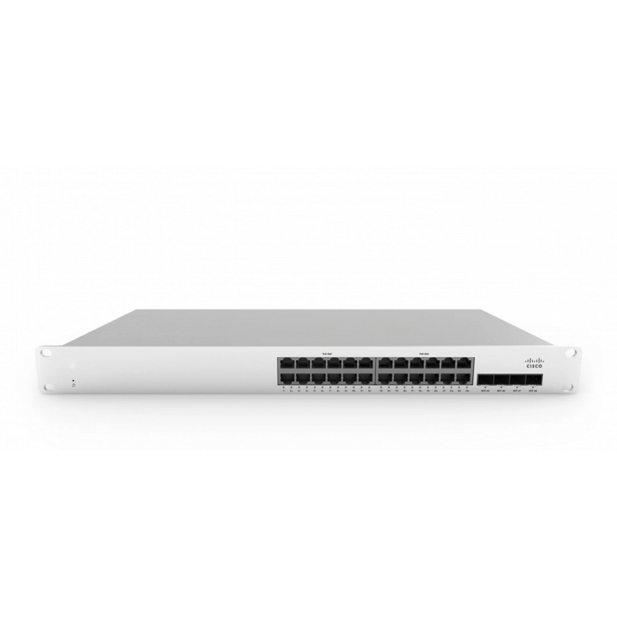 Switch 24 Puertos Poe Cisco Meraki 24 X 10/100/1000Base-T Ethernet Rj45, 4 X 1Gbe Sfp Uplink, 2 X Stacking Ports(Uso De Licencia Obligatorio No Incluida)