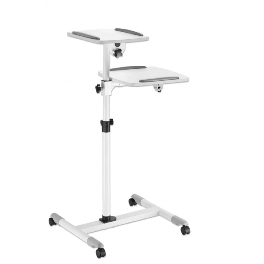 Soporte Proyector,Manhattan,461726, Tipo Carro 10Kg, Dos Bandejas Para 10Kg C/Una, Para Proyectores Y Laptops