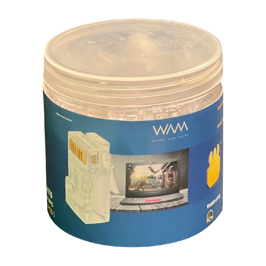 Plug Rj45 Cat6 / Wam / Wam-Plug / Bote Con 100 Piezas Contacto Oro 15 Micras 8P8C