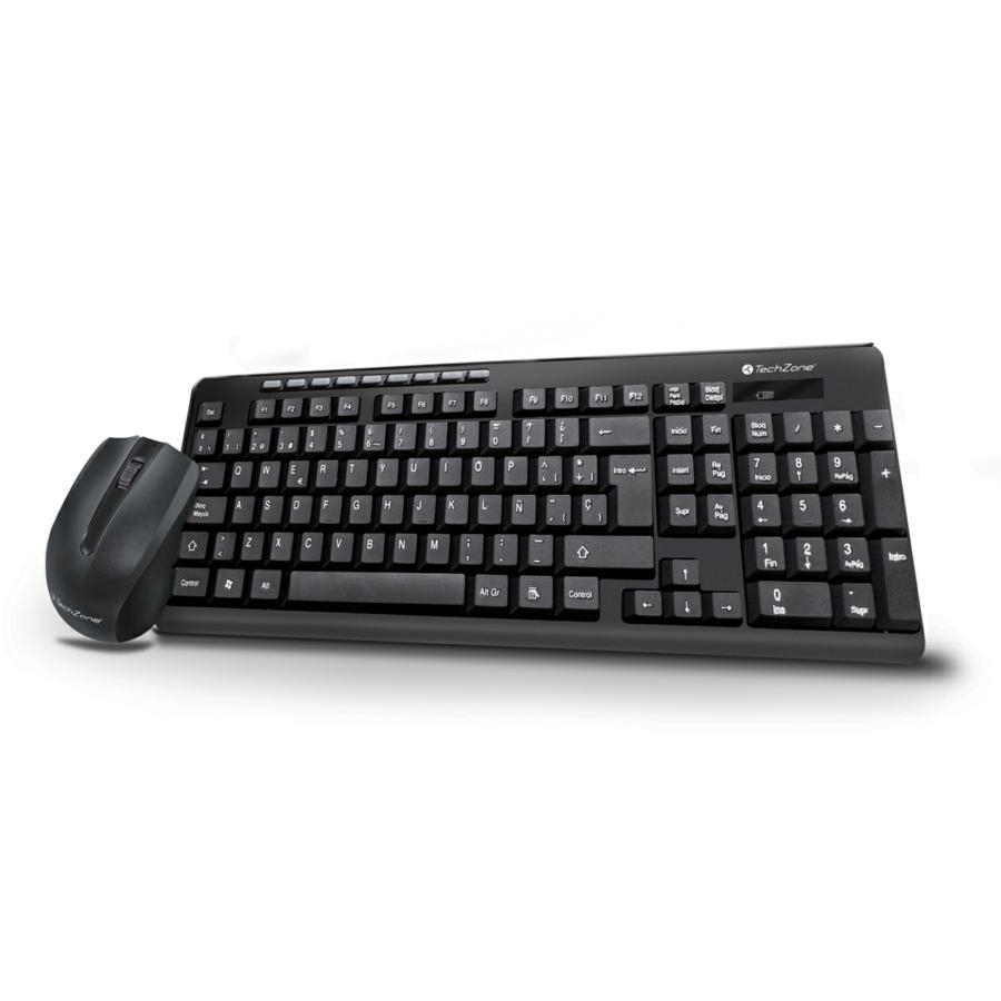 Teclado/Mouse Techzone Tz16Comb01-Ina Inalambrico Usb 2.4Ghz Negro