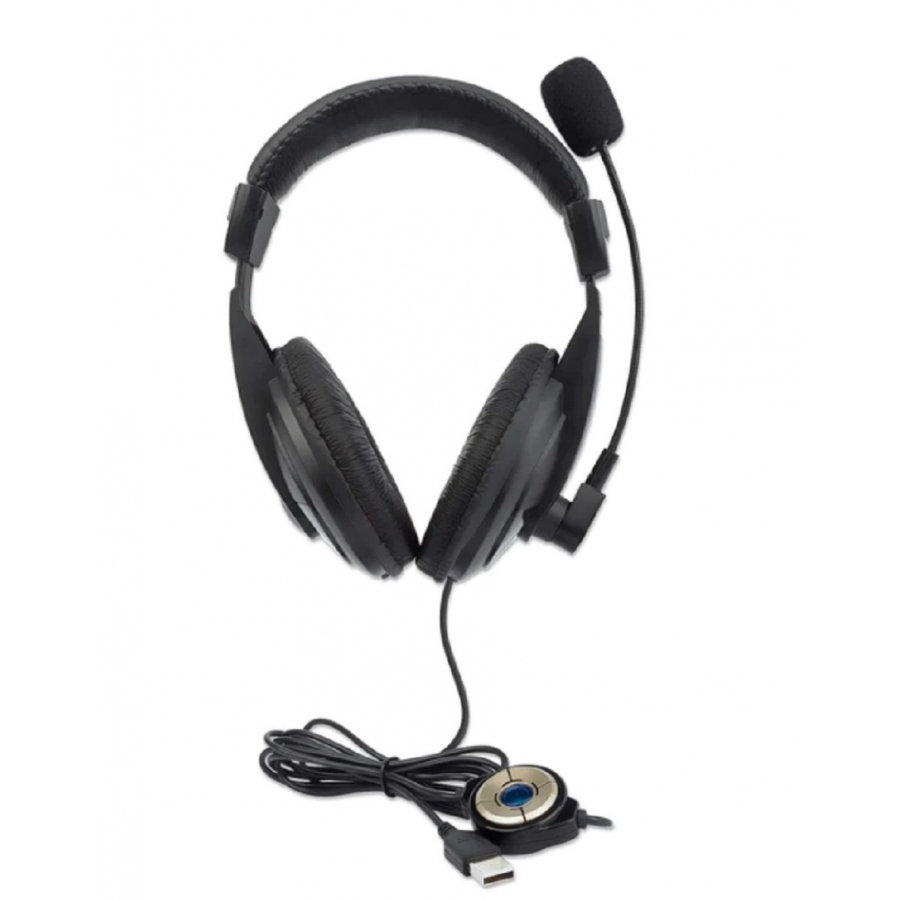 Audifonos Diadema, Manhattan,179843, Usb Mediano, Control Integrado