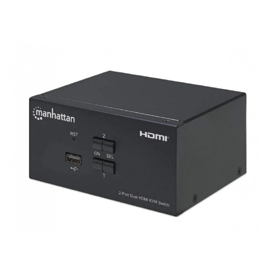Mux Kvm,Manhattan,153539, Hmdi Doble Monitor 4:1, 4K@30Mhz Usb2.0 Usb 2.0