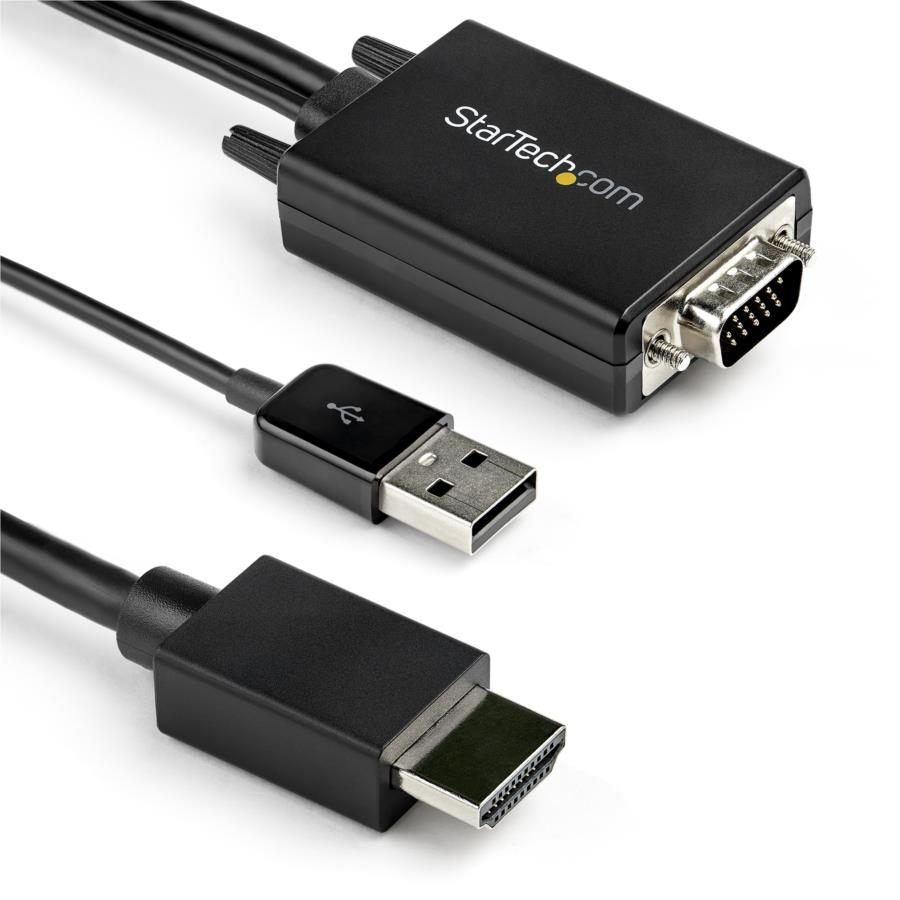 Cable Adaptador De Vga A Hdmi De 2M Con Audio - 1920 X 1080 - Convertidor Activo Vga A Hdmi - Macho A Macho - Startech.Com Mod. Vga2Hdmm2M
