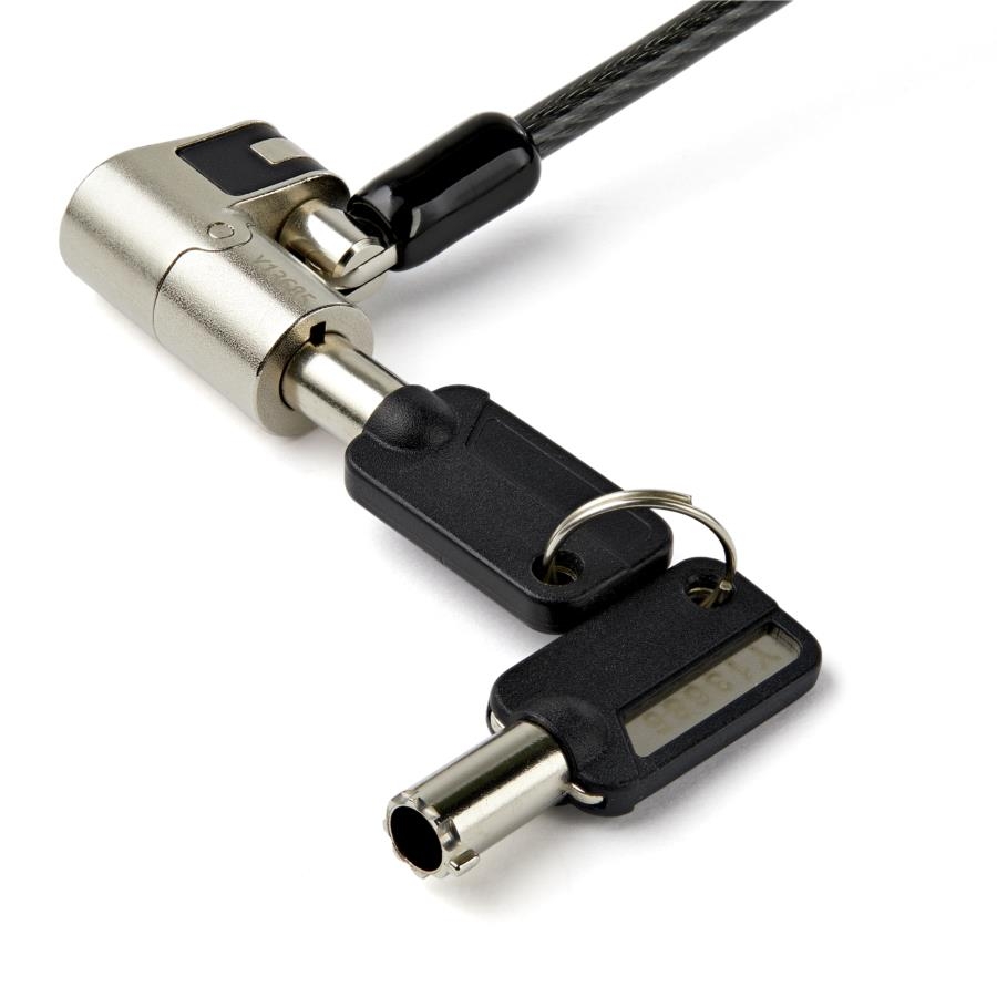 Candado De Seguridad Universal 3 En 1 - Seguro Para Laptop Con Ranura K-Slot, Nano O Wedge - Cable De 2M Antirrobo En Acero Con Llave - Startech.Com Mod. Ltulockkey