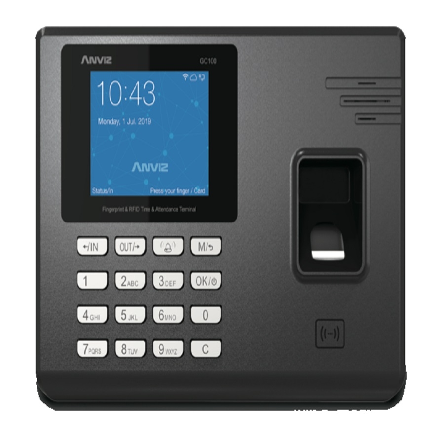 Control De Asistencia / Anviz / An-Gc100 / Huella / Rfid / Pin / Wifi / Lan / Crosschex Estandar / 1,000 Usuarios