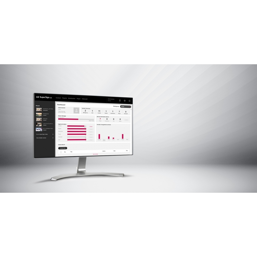 Software Basado En Red Para La Gestin Completa De Una Red De Monitores De Señalizacion Lg Hasta 1000 Monitores Que Proporciona Soporte Para La Creacin Y Distribucin De Contenido Multimedia