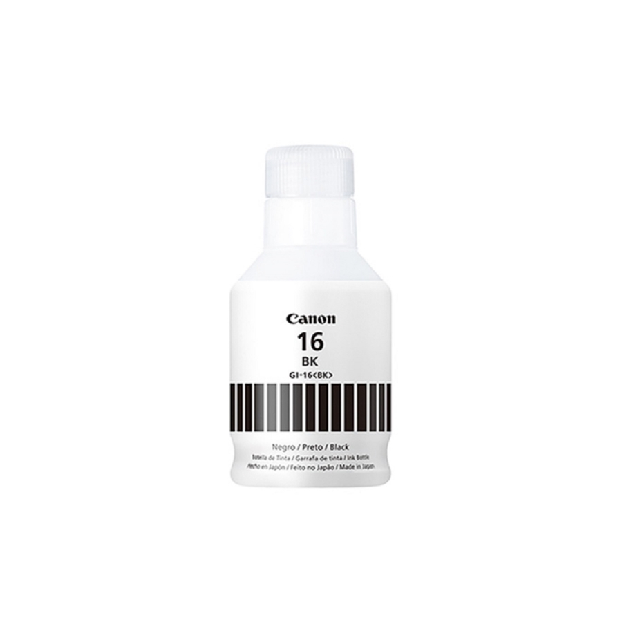 Botella De Tinta Canon Gi-16 Bk Negra,Rendimiento 9,000 Paginas,Compatible: Maxify Gx7010,Maxify Gx6010,Maxify Gx5010