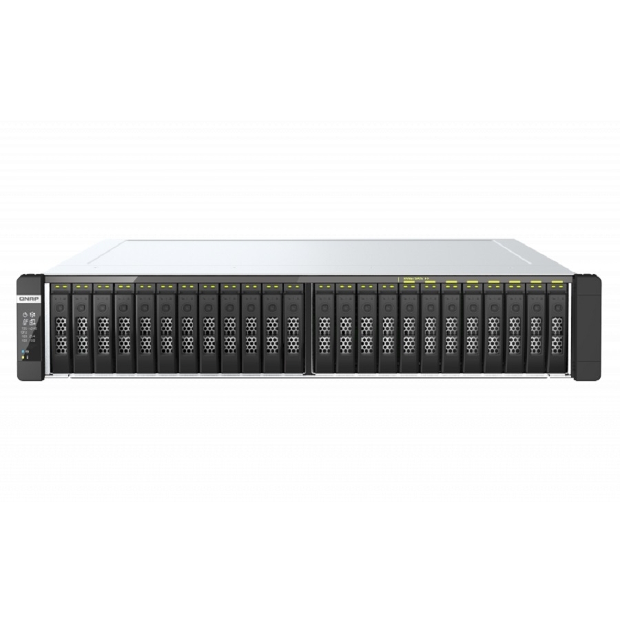 Nas Qnap Tds-H2489Fu-4314-256G / All-Flash/ Fuente Redundante/ 24 Bahias Ssd 2,5/Rack 2U/ Ocho Nucleos 3.4 Ghz/256Gb Ddr4 Rdimm/4 Pto 2,5 Gbe/2 Pto Sfp28 25Gbe/ Usb 3.2 X4 /Hotswap/ Sin Discos