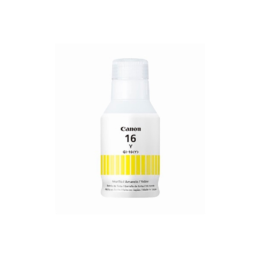 Botella De Tinta Canon Gi-16 Amarillo,Rendimiento 9,000 Paginas,Compatible: Maxify Gx7010,Maxify Gx6010,Maxify Gx5010