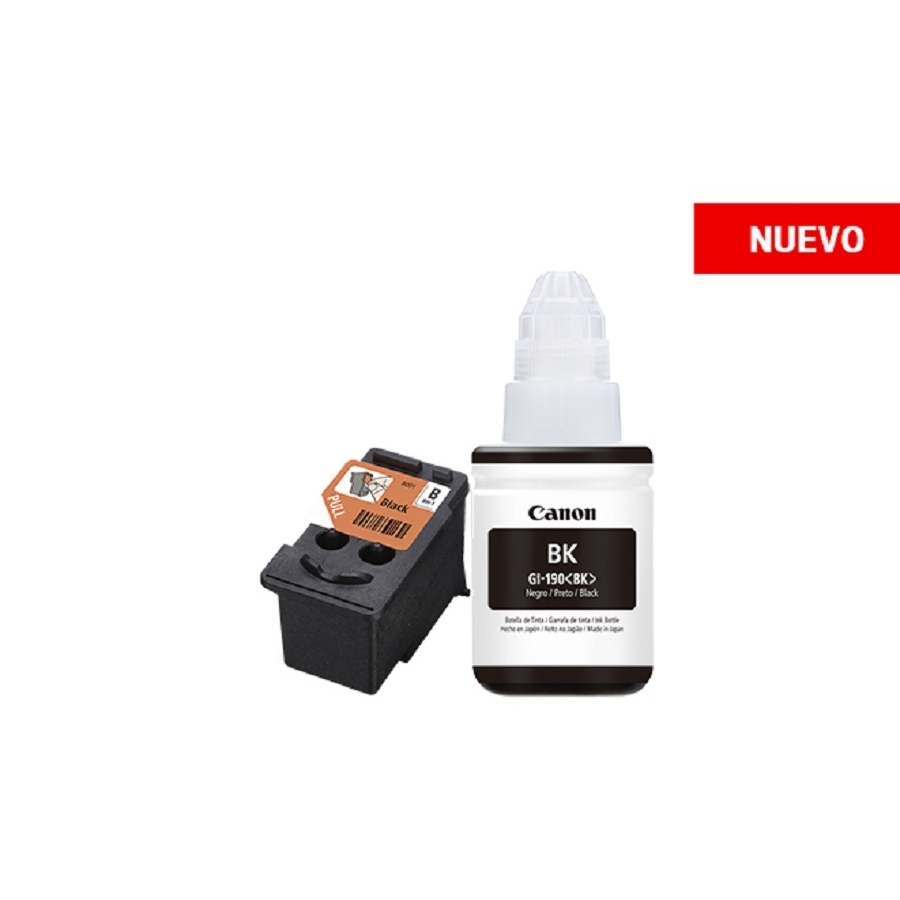 Kit Cabezales,Cabezal Bh-1 Negra + Tinta Gi-190 Negra,Compatible: G1110,G2100,G2110,G2111,G3100,G3110,G4100,G4110,G4111