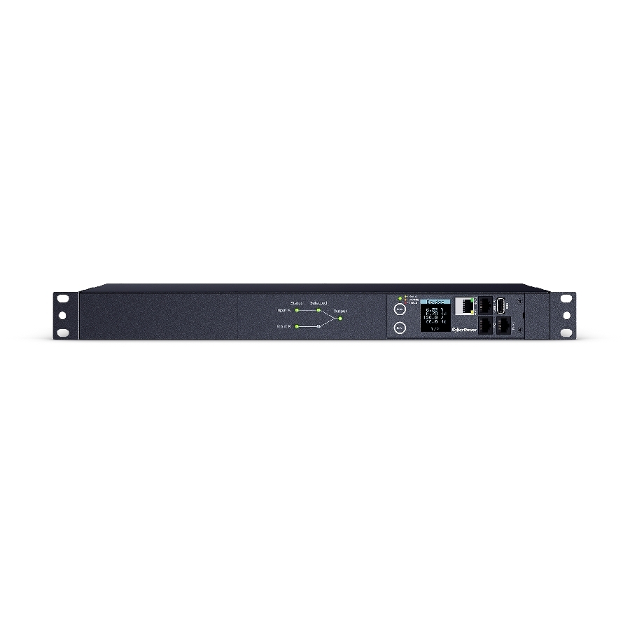 Pdu Cyberpower Ats Pdu44001, Montaje En Rack 1U Enchufe De Entrada 2X Nema 5-15P, Tipo De Salida 10-Nema 5-15R, 120V, 3 Años De Garantia.