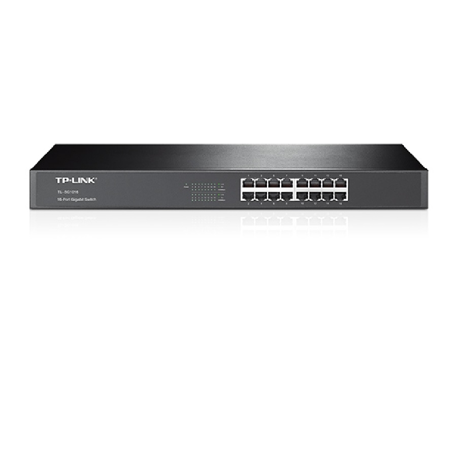 Switch |Tp-Link | Tl-Sg1016 | Gigabit Ethernet | 10/100/1000Mbps | 16 Puertos | Para Rack | 19 Pulgadas | No Administrable