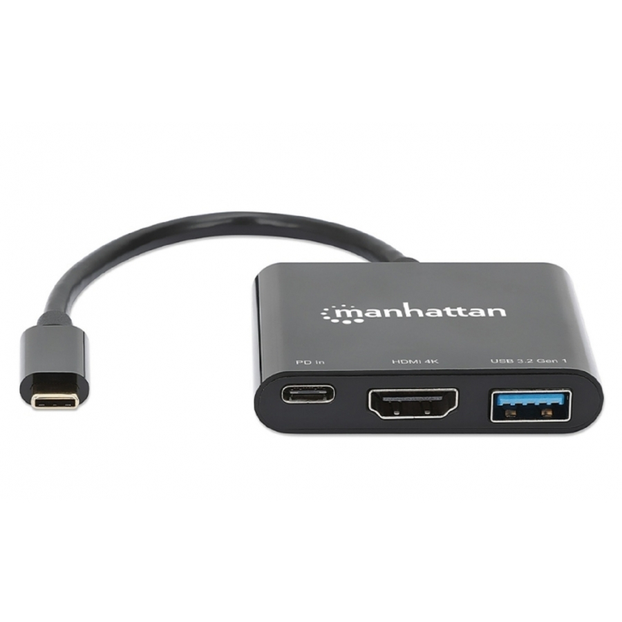Docking Usb,Manhattan,130622,-C  3 Ptos, Hdmi, Usb-C Pd/Usbv3.2