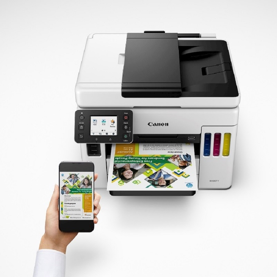 Multifuncional Canon Maxify Gx7010,Tinta Continua, Ppm 45 Negro/25 Color, Usb, Wifi, Ethernet Red, Adf, Duplex, Cama Plana Carta, Compatible Windows/Mac, Consumibles Gi-16