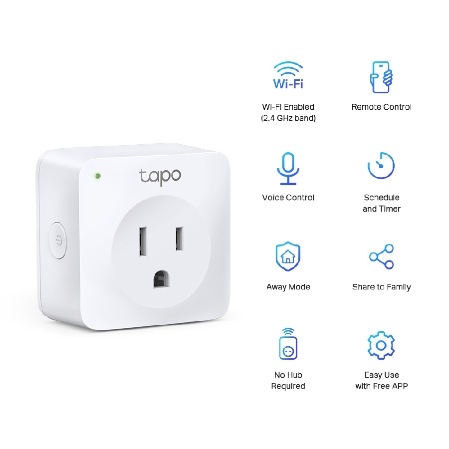 Mini Contacto Inteligente | Tp-Link | Tapo P100(1-Pack) | Wifi | Inalambrico | Carga Maxima 10A | Sustituye A Ep10 Y Hs105